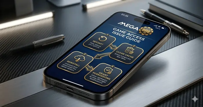 Step-by-step technical flowchart for the Mega8888 app crashing after update fix Malaysia.